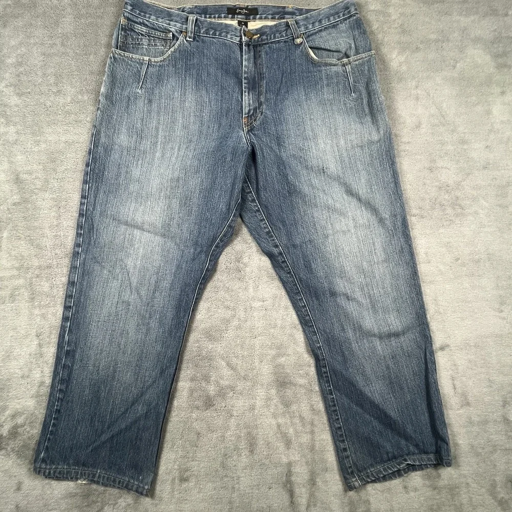 Sean John Embroidered Wide Leg Jean Men Relaxed Streetwear Baggy Denim 38X33 Y2K